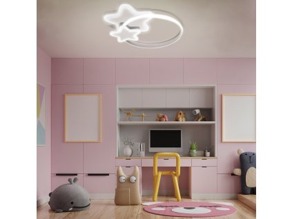 DETSKÉ LED STROPNÉ SVIETIDLO BIELE HVIEZDY 60W + DIAĽKOVÉ OVLÁDANIE DL-I05