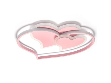 DETSKÉ LED STROPNÉ SVIETIDLO RUŽOVÉ SRDIEČKA 66W + DIAĽKOVÉ OVLÁDANIE DL-I04