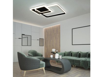 DEKRATÍVNA STROPNÁ LAMPA 72W ČIERNA + DIAĽKOVÉ OVLÁDANIE DL-F06