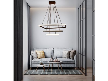 LED STROPNÉ LUSTEROVÉ SVIETIDLO + DIAĽKOVÉ OVLÁDANIE 116W HNEDÁ DL-F09 MOCHA