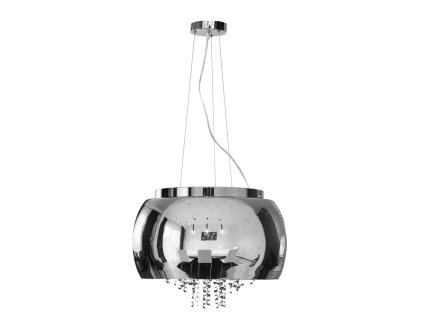 Strieborná sklenená lampa s malými korálkami, 50 cm