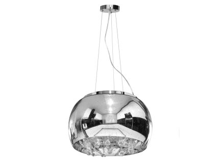 Strieborná sklenená lampa s kvapkami vody 50 cm