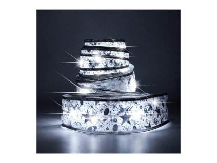 Strieborná stužková záclona 1000L 3W, farba studená 6000K