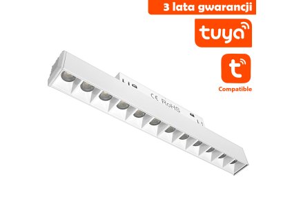 LED lampa s diódami pre magnetické koľajnice DDCX-GS12-220-TY Tuya 12W biela CCT
