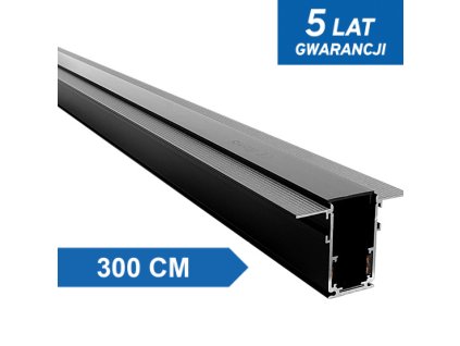 LL-20C magnetická lišta pod omietku, čierna, 300 cm