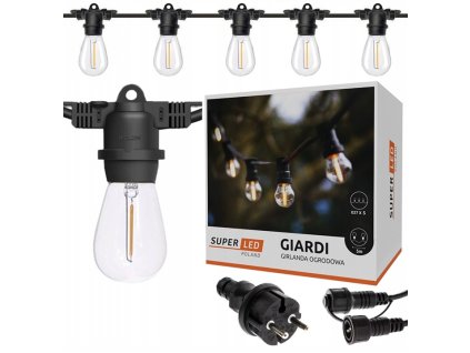 girlanda ogrodowa zewnetrzna lancuch swietlny 5m 5x zarowka led e27 big