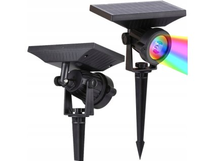 reflektor ogrodowy solarny led rgb wbijany na szpikulec mocny big