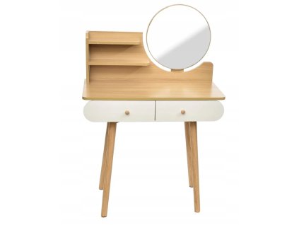 toaletka kosmetyczna z lustrem scandi biala front