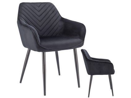 Kreslo NAPOLI potiahnuté čiernym zamatom
