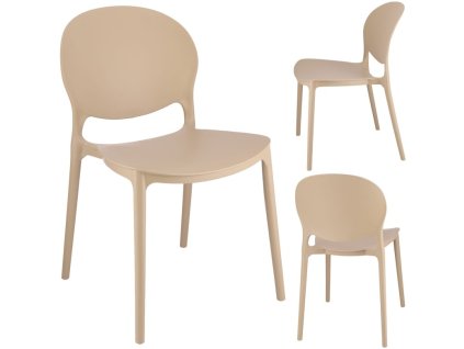 Stolička JUSTIN, béžový plast