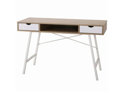 biurko z 2 szufladami i polka nowoczesne duze komputerowe przod