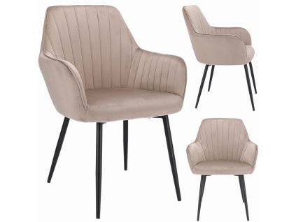 Stolička CORA čalúnená béžovým zamatom