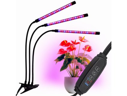LED lampa na rast rastlín 60 diód TIMER 24 W so sieťovým adaptérom