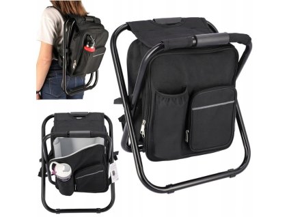 KRZESELKO WEDKARSKIE TURYSTYCZNE Z PLECAKIEM SKLADANE 2 w 1