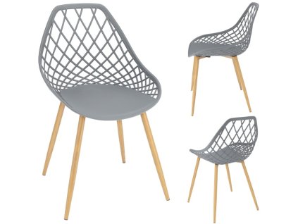 Stolička ARANDA, plast, šedá