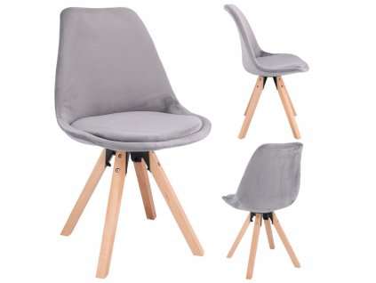Stolička SAIDA potiahnutá sivým zamatom