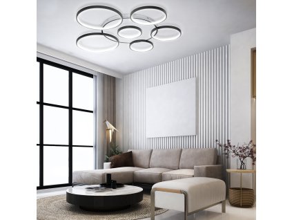 DEKORATÍVNE STROPNÉ SVIETIDLÁ 140W ČIERNA + DIALKOVÝ OVLÁDAČ DL-F04 GIRONA