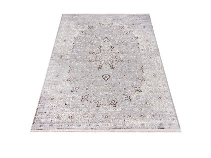 Kusový koberec K892D SHLsivý biely SAHARA (Rozmer 120x170)