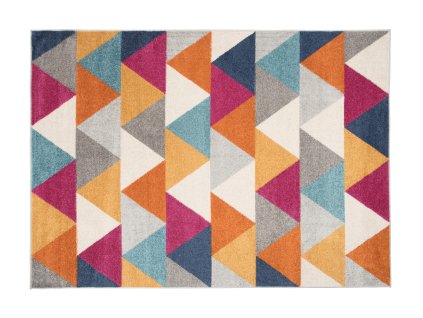 Kusový koberec C944I biely/oranžový LAZUR (Rozmer 120x180)