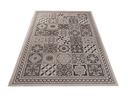 Kusový koberec 20369 strieborný čierny (Rozmer 60x200)