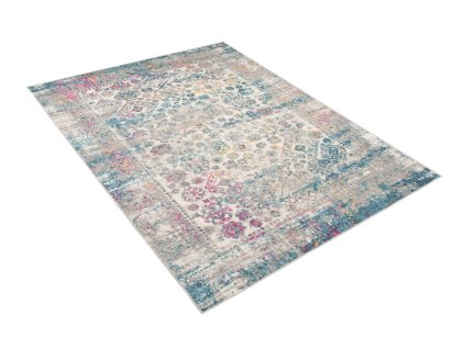 Kusový koberec D253A Asivý/modrý LAZUR (Rozmer 300x400)