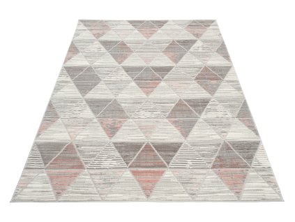Kusový koberec E460A LIGHT sivý/DARK ružový ASTHANE (Rozmer 80x150)