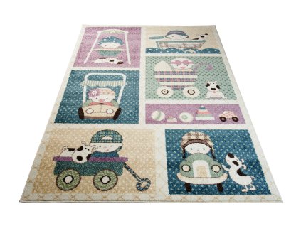 Kusový koberec V036A krémový HAPPY EBR (Rozmer 120x170)