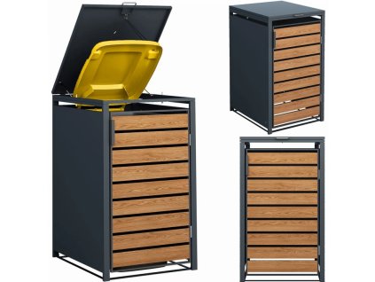 oslona kosza na smieci przod z otwarta klapa bok front