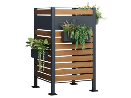 oslona kosza na smieci 3 panele przod z kwiatami