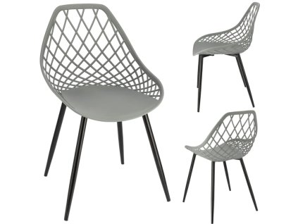 krzeslo aranda plastikowe szare czarne nogi jumi przod bok tyl