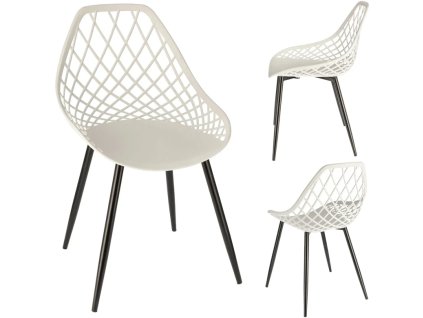 krzeslo aranda plastikowe biale czarne nogi jumi przod bok tyl