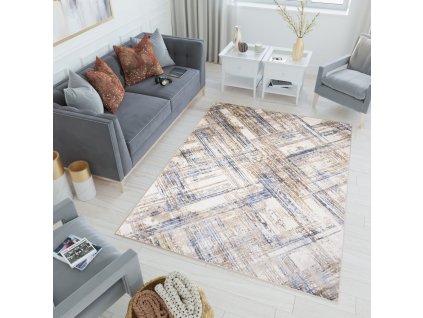 Kusový koberec G505M biely/DARK modrý ASTHANE (Rozmer 80x150)
