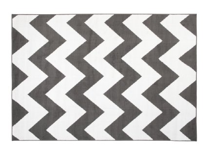 Kusový koberec C437A DARK sivý/biely BALI PP (Rozmer 250x350)