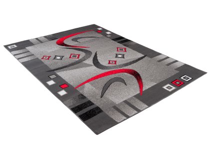 Kusový koberec C583D čierny/červený BALI PP (Rozmer 200x300)