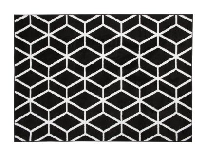Kusový koberec C434A čierny/biely BALI PP (Rozmer 80x150)