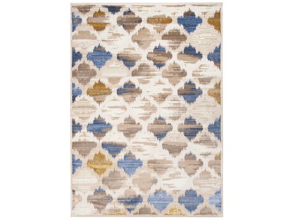 Kusový koberec D654M biely/DARK modrý ASTHANE (Rozmer 80x150)