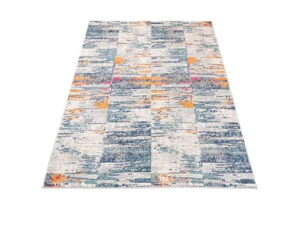 Kusový koberec G053A biely/DARK modrý DENVER FAA (Rozmer 200x200)