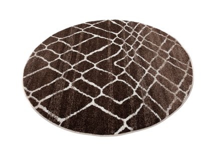 Kusový koberec H072A hnedý SARI KOŁO BRH (Rozmer 100x100)