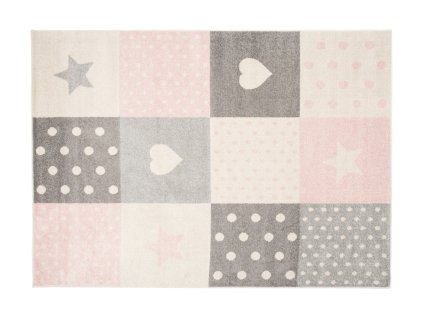 Kusový koberec C573I biely/ružový LAZUR (Rozmer 200x290)