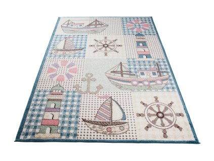 Kusový koberec V033A modrý HAPPY EBR (Rozmer 200x290)