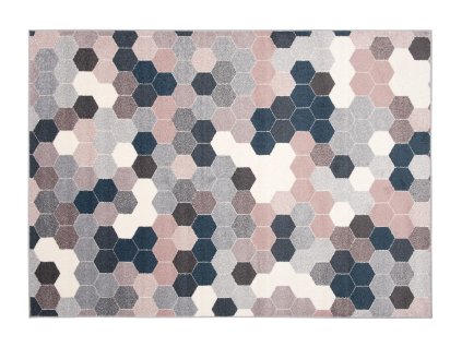 Kusový koberec 78537 SILVER/ružový/petrolejový FIKA (Rozmer 70x140)