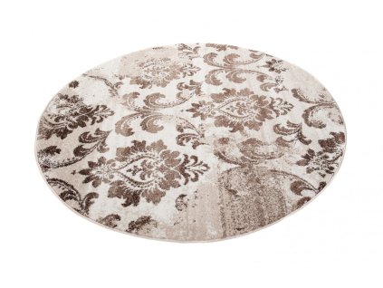 Kusový koberec H076A biely SARI KOŁO BRH (Rozmer 150x150)