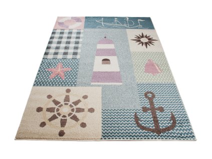 Kusový koberec V012A modrý HAPPY EBR (Rozmer 200x290)