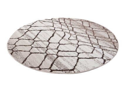 Kusový koberec H072A biely SARI KOŁO BSF (Rozmer 100x100)