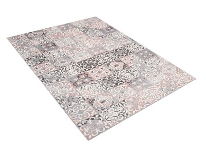 Kusový koberec 78586 SILVER/ružový FIKA (Rozmer 70x140)
