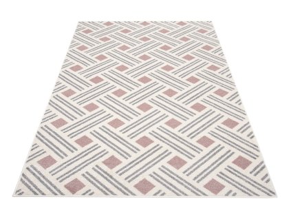 Kusový koberec 78521 krémový/ružový FIKA (Rozmer 120x170)
