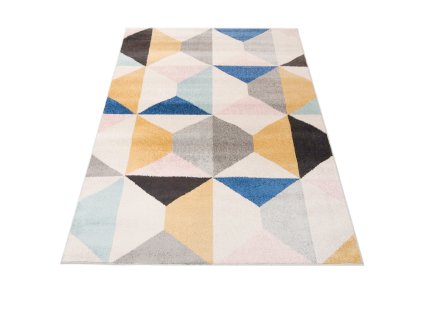 Kusový koberec H331A biely/sivý HAPPY FBA (Rozmer 80x150)