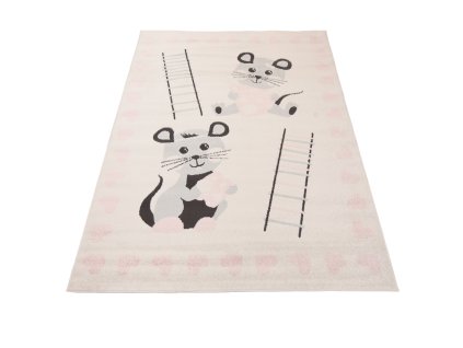 Kusový koberec H320A biely/ružový HAPPY FBA (Rozmer 80x150)