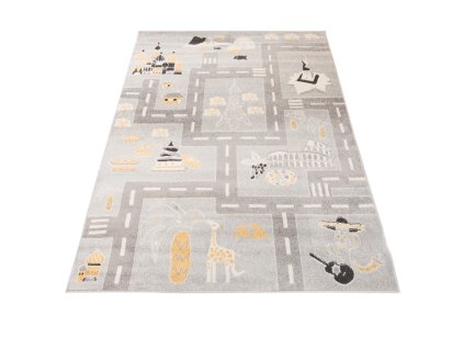 Kusový koberec E667A sivý HAPPY FBA (Rozmer 80x150)