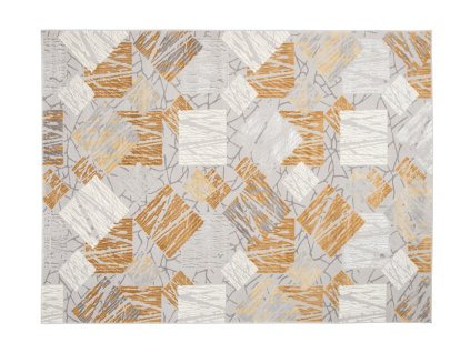 Kusový koberec E464A LIGHT sivý/DARK žltý ASTHANE (Rozmer 300x400)